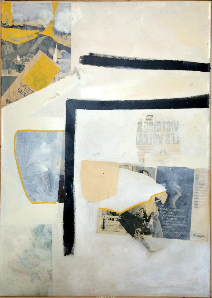 Gustave asselbergs 1964 oil and collage on canvas cricket