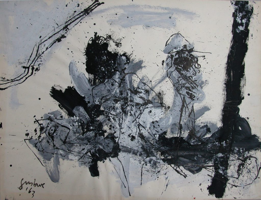gustave asselbergs oil on paper 1963