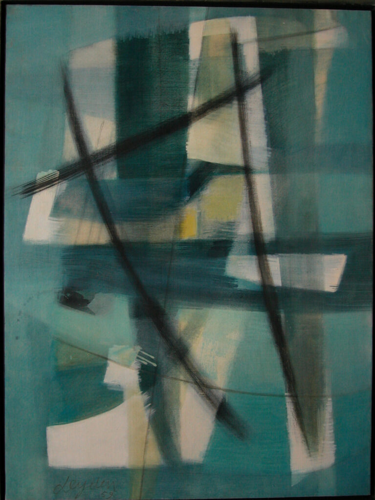 ernst-leyden-painter-oil-on -canvas- espaces-limpides- 1959