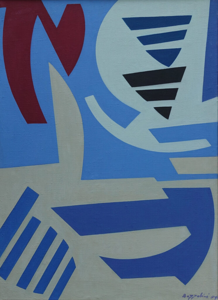 Silvano Bozzolini 1954 oil on canvas Fantasie en blue