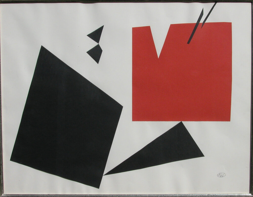 geometric composition on paper ca 1952 by andre van der vossen