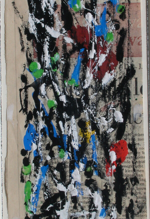 small oil dripping on newspaper by andre van der vossen