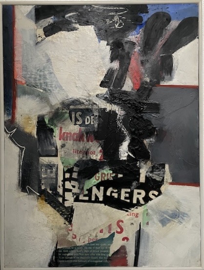 gustave asselbergs comp 1963 oil collage assemblage on bord