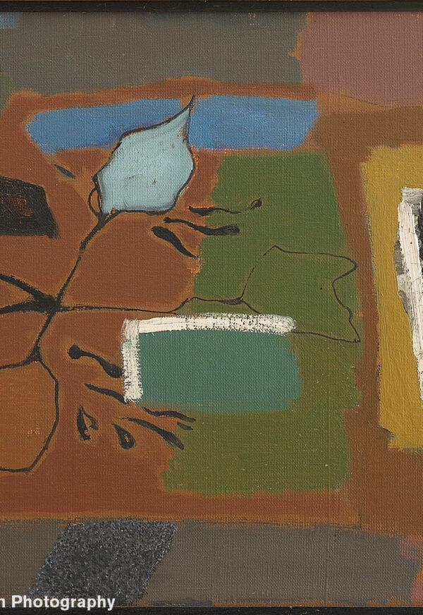 piet ouborg 1948 oil on canvas composition 'blad'