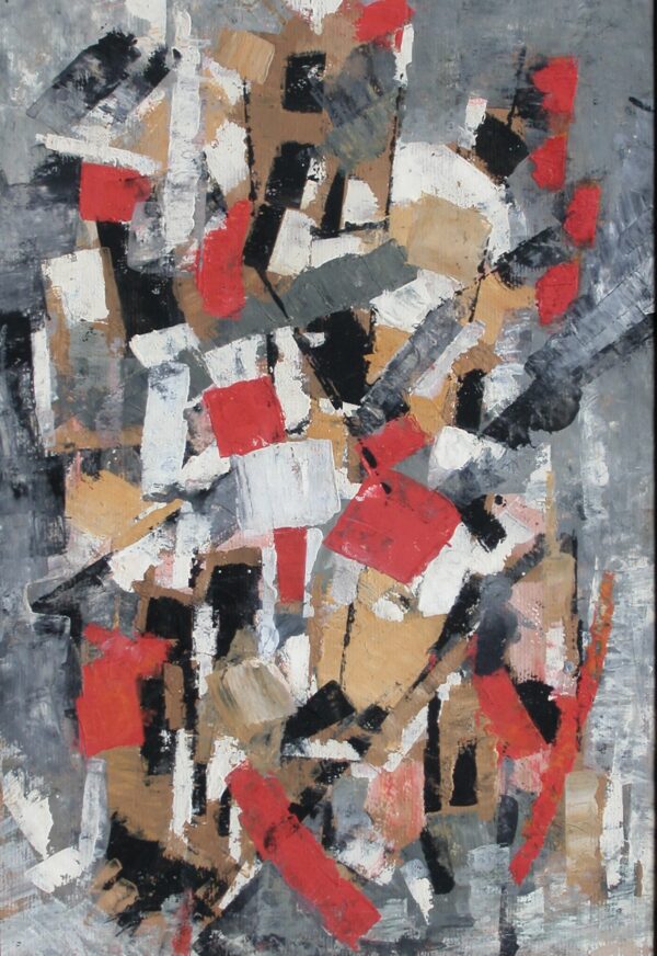 oscar gauthier oil gouache marouflage canvas 1953