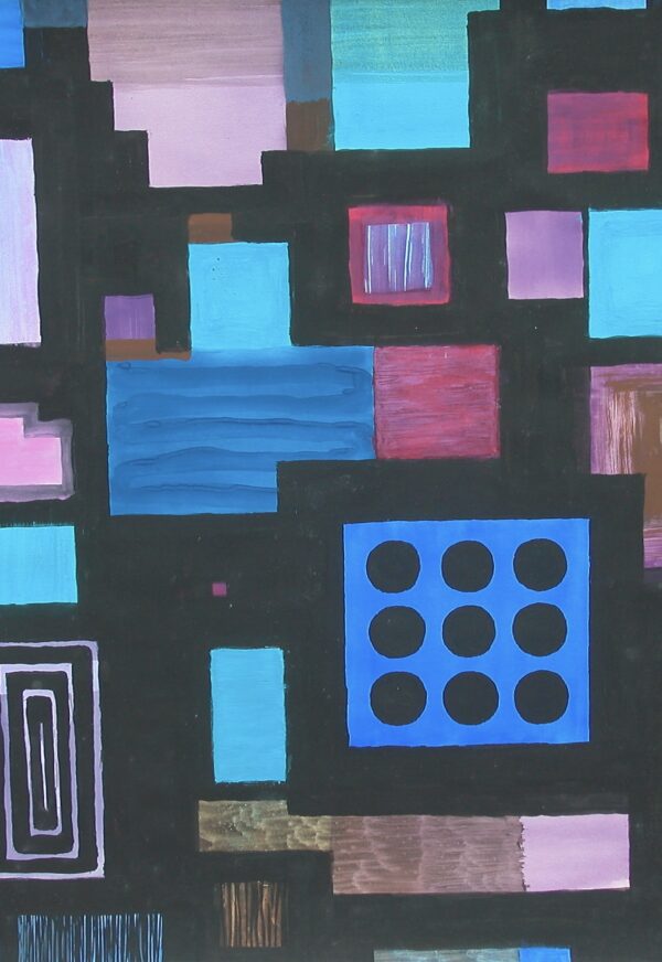 Adrie Duvekot gouache op papier augustus 1955 'atoomoven'