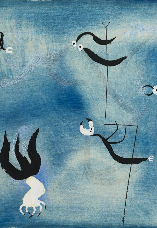 wil leewens ca 1953 gouache on paper 'ritselend doolhof'